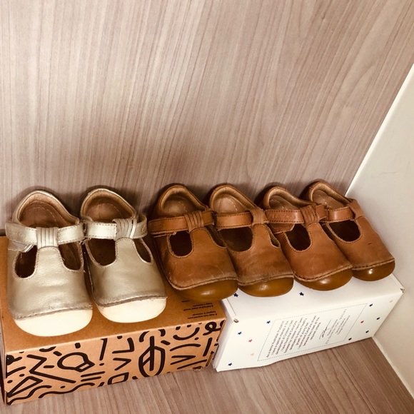 Other - Bundle of Extra One Brown and Silver Kids Shoes. Size 20, 21, 22.
